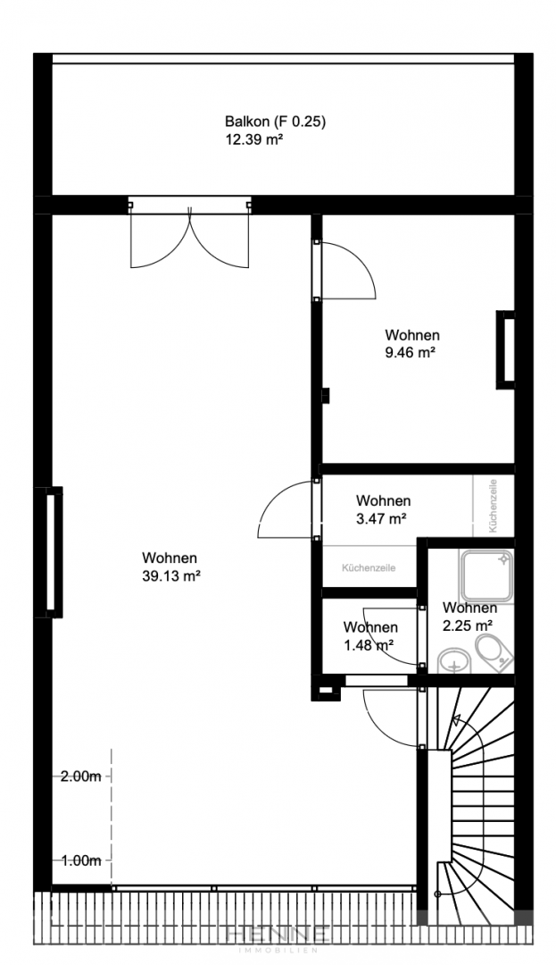 Grundriss mit Maßen